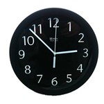 Ficha técnica e caractérísticas do produto Relógio Parede Herweg 6718 034 Aluminio Preto 24,5cm