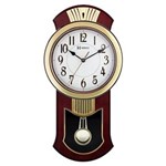 Ficha técnica e caractérísticas do produto Relógio Parede Herweg 6392 Analógico Pêndulo Refinado Carmim