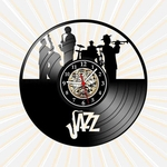 Ficha técnica e caractérísticas do produto Relógio Parede Jazz Big Band Musica Vinil Decoração Retrô