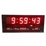 Ficha técnica e caractérísticas do produto Relógio Parede Led Digital Temperatura Calendário Alarme LE-2111 - Lelong