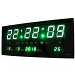 Ficha técnica e caractérísticas do produto Relógio Parede Led Verde Digital Temperatura 36Cm Sing Clock