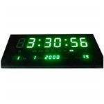 Ficha técnica e caractérísticas do produto Relógio Parede Led Verde Digital Temperatura 33Cm Sing Clock