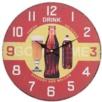 Ficha técnica e caractérísticas do produto Relógio Parede Mdf Fresh Drink Soda Refri 34cm Vetro 460