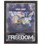 Ficha técnica e caractérísticas do produto Relógio Parede Mdf Retrô Freedom Usa Map 29x37cm Vetro 682