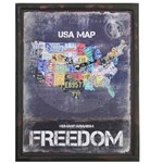 Ficha técnica e caractérísticas do produto Relógio Parede Mdf Retrô Freedom Usa Map 29X37Cm Vetro #682