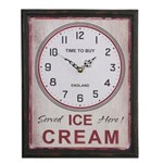Ficha técnica e caractérísticas do produto Relógio Parede Mdf Retrô Time Ice Cream 29X37Cm Vetro #705
