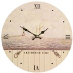 Ficha técnica e caractérísticas do produto Relógio Parede Mdf Sailor Lighthouse Cove 34cm Vetro #576