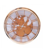 Relógio Parede Mecânica Bronze 30x30cm Numeração Romana - Tascoimport