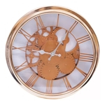 Ficha técnica e caractérísticas do produto Relógio Parede Mecânica Bronze 30x30cm Numeração Romana