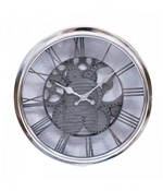 Relógio Parede Mecânica Prata 30x30cm - Minas Presentes