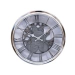 Ficha técnica e caractérísticas do produto Relógio Parede Mecânica Prata 30X30Cm