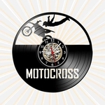 Ficha técnica e caractérísticas do produto Relógio Parede Motocross Esportes Moto Vinil LP Decoração