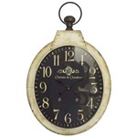 Ficha técnica e caractérísticas do produto Relógio Parede Oval Fundo Escuro Goodsbr 85x51x6cm