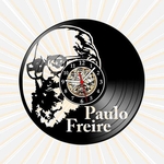 Ficha técnica e caractérísticas do produto Relógio Parede Paulo Freire Pensadores Nerd Geek Vinil LP