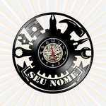 Ficha técnica e caractérísticas do produto Relógio Parede Personalizado Oficina Carro Mecanica Vinil LP