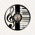Ficha técnica e caractérísticas do produto Relógio Parede Piano Clave de Sol Nota Musical Vinil LP