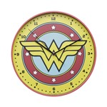 Relógio Parede Plástico Dc Or Wonder Woman Logo Amarelo/vermelho 31,5x4x31,5cm - Urban
