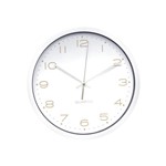 Ficha técnica e caractérísticas do produto Relógio Parede Plástico Essential Round Branco e Dourado 25,4x4x25,4 Cm - Urban