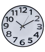 Ficha técnica e caractérísticas do produto Relógio Parede Preto 30 X 30cm Escritório Ponteiro Segundos - Drina