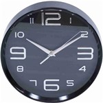 Relógio Parede Preto Arredondado 25x25cm - Minas Presentes