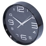 Ficha técnica e caractérísticas do produto Relógio Parede Preto Arredondado 25x25cm