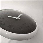 Ficha técnica e caractérísticas do produto Relógio Parede Preto e Branco 38cm Vidro Curvo Quartz