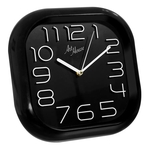 Ficha técnica e caractérísticas do produto Relógio Parede Quadrado Somente Na Cor Preta 30cm Art House