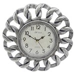 Relógio Parede Redondo Rústico Prata 25cm - Y888