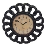Ficha técnica e caractérísticas do produto Relógio Parede Redondo Rústico Preto 25cm - Y888