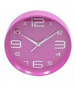 Relógio Parede Rosa Arredondado 25x25cm - Camarim Móveis