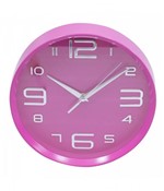 Relógio Parede Rosa Arredondado 25x25cm - Minas Presentes