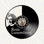 Ficha técnica e caractérísticas do produto Relógio Parede Rosa Luxemburgo Filosofia Vinil LP Arte Retrô