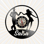 Ficha técnica e caractérísticas do produto Relógio Parede Salsa Dança Música Casal Vinil LP Decoração