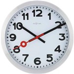 Ficha técnica e caractérísticas do produto Relógio Parede Station White Aluminium Nextime D=35cm