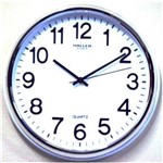Ficha técnica e caractérísticas do produto Relógio Parede Studio 35cm Branco Cromado Silencioso Haller