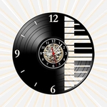 Ficha técnica e caractérísticas do produto Relógio Parede Teclado Piano Música Rock Teclas Vinil LP