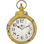 Ficha técnica e caractérísticas do produto Relógio Parede Tipo Bolso Amarelo Envelhecido Oldway