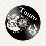 Ficha técnica e caractérísticas do produto Relógio Parede Touro Signo Zodíaco Vinil LP Decoração Retrô