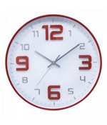 Relógio Parede Vermelho Arredondado 30x30cm - Produtos Infinity Presentes