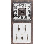 Ficha técnica e caractérísticas do produto Relógio Parede Vintage C/5 Ganchos Oldway
