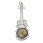 Ficha técnica e caractérísticas do produto Relogio Parede Violino Vintage Retro Decorativo Decoracao