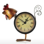 Ficha técnica e caractérísticas do produto Relógio pintainho Handmade Vintage Metal Pintainho Estatueta Mudo Relógio de Mesa Relógio prático Uma Bateria AA