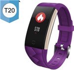 Relogio Pulseira Bracelete Inteligente Smartwatch T20 Plus Android e Ios Roxo