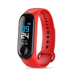 Relógio Pulseira Inteligente Smartwatch Pressão Arterial Calorias Band Feng M3 - Vermelho