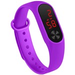 Relógio Pulseira Silicone Digital Led Sport Adulto Infantil Roxo Lilás M3 - Daf