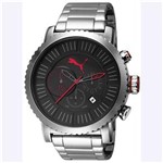 Relógio Puma Masculino Popular Metal Silver Black Red 96222G0Pmna1