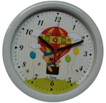 Ficha técnica e caractérísticas do produto Relógio Redondo Branco Fundo Ursinho no Balão 24Cm - Sieg