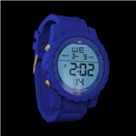 Relogio Ronaldinho Movement Pulseira em Silicone Vidro em Cristal - Azul - *Ctmd Ti