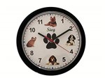 Ficha técnica e caractérísticas do produto Relógio Sieg Redondo Preto Fundo Cachorro 24cm