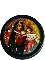 Ficha técnica e caractérísticas do produto Relógio Sieg Redondo Preto Fundo Menino Jesus 24cm